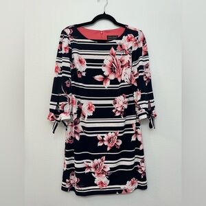 Jessica Howard Short Dress‎ Navy/White/Pink Size 10 Petite